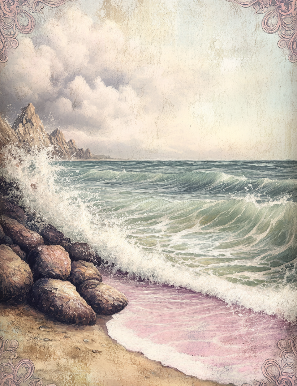 Midjourney V 6.1 Prompts for DUAL Romantic Tides Junk Journal