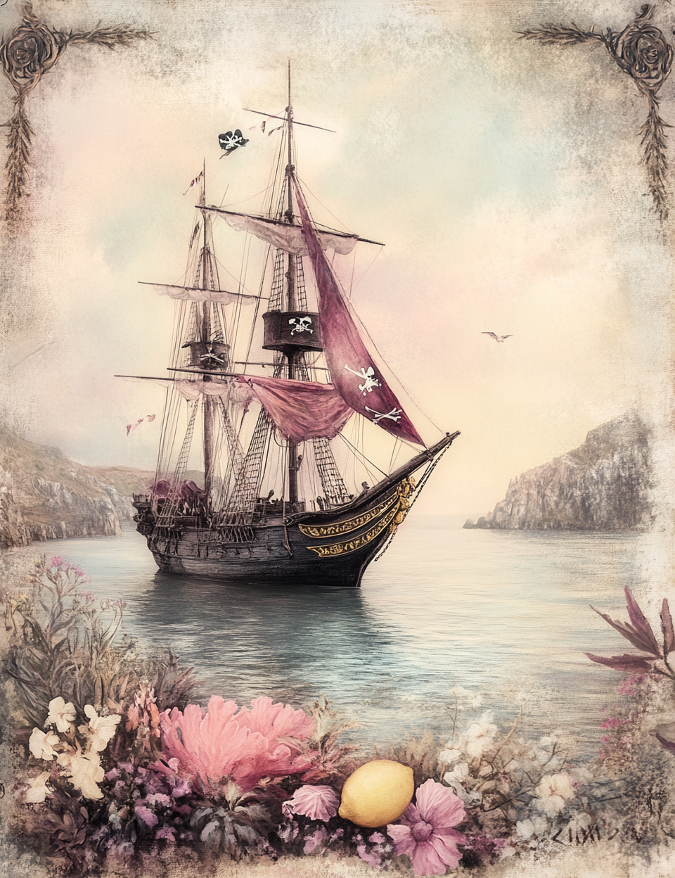 Midjourney V 6.1 Prompts for DUAL Romantic Tides Junk Journal