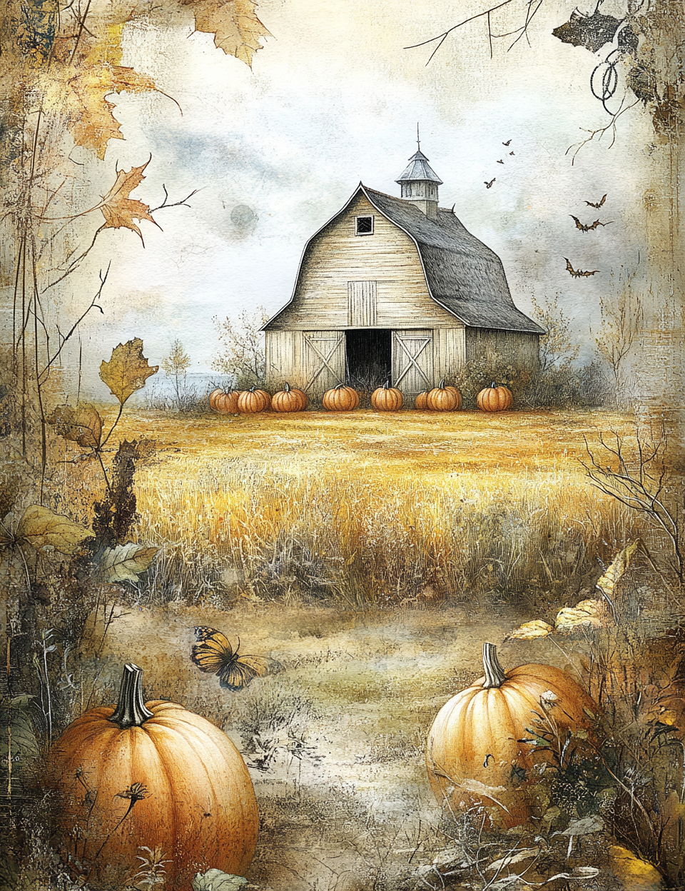 Midjourney V 6.1 Prompts for DUAL Romantic Welcome Fall Pages