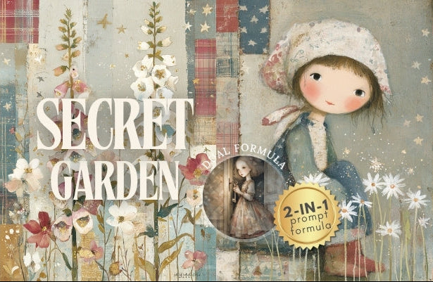 Midjourney V 7 Prompts for DUAL Secret Garden Junk Journal