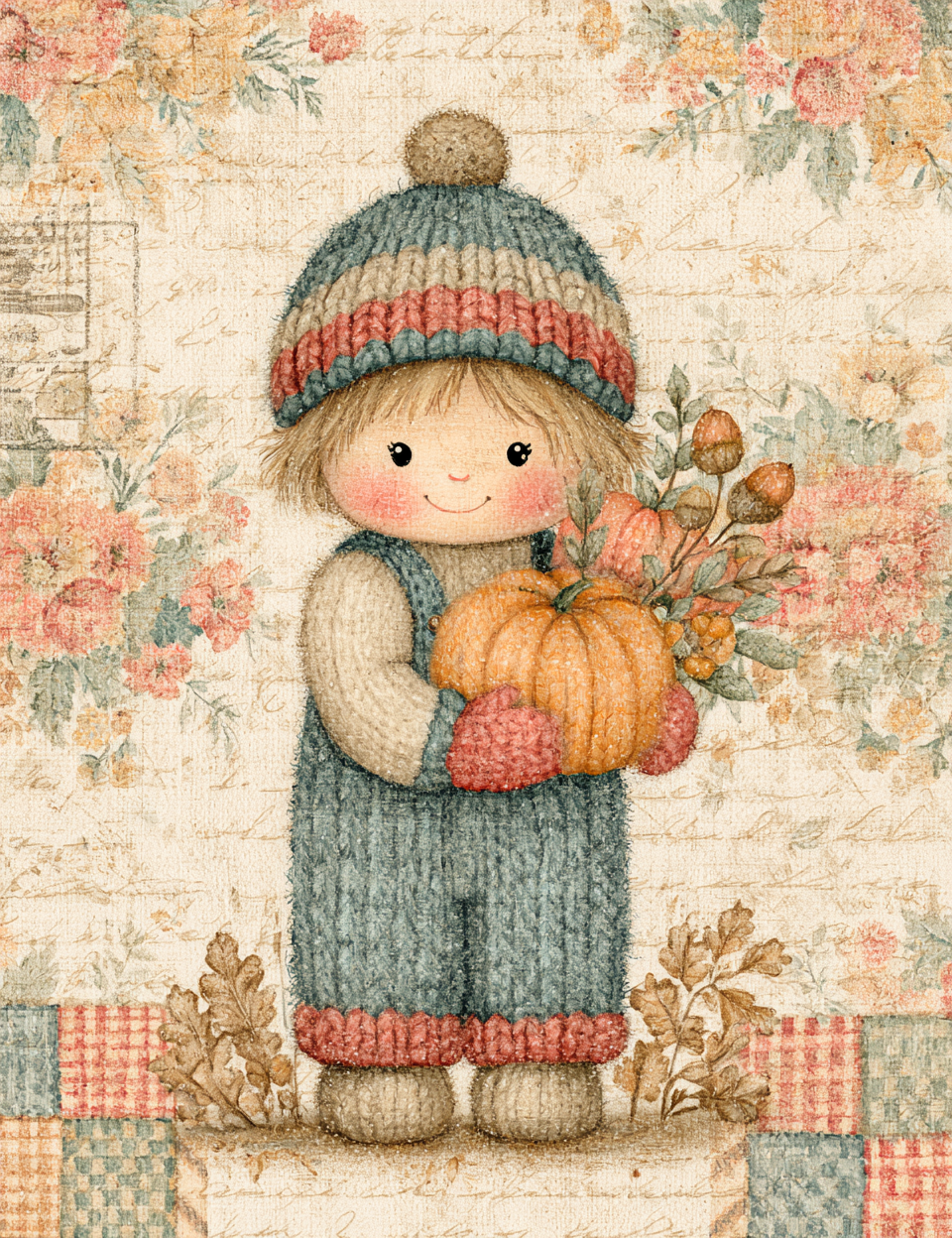 Midjourney V 8.2 Prompts for DUAL Shabby Pastel Fall Pages
