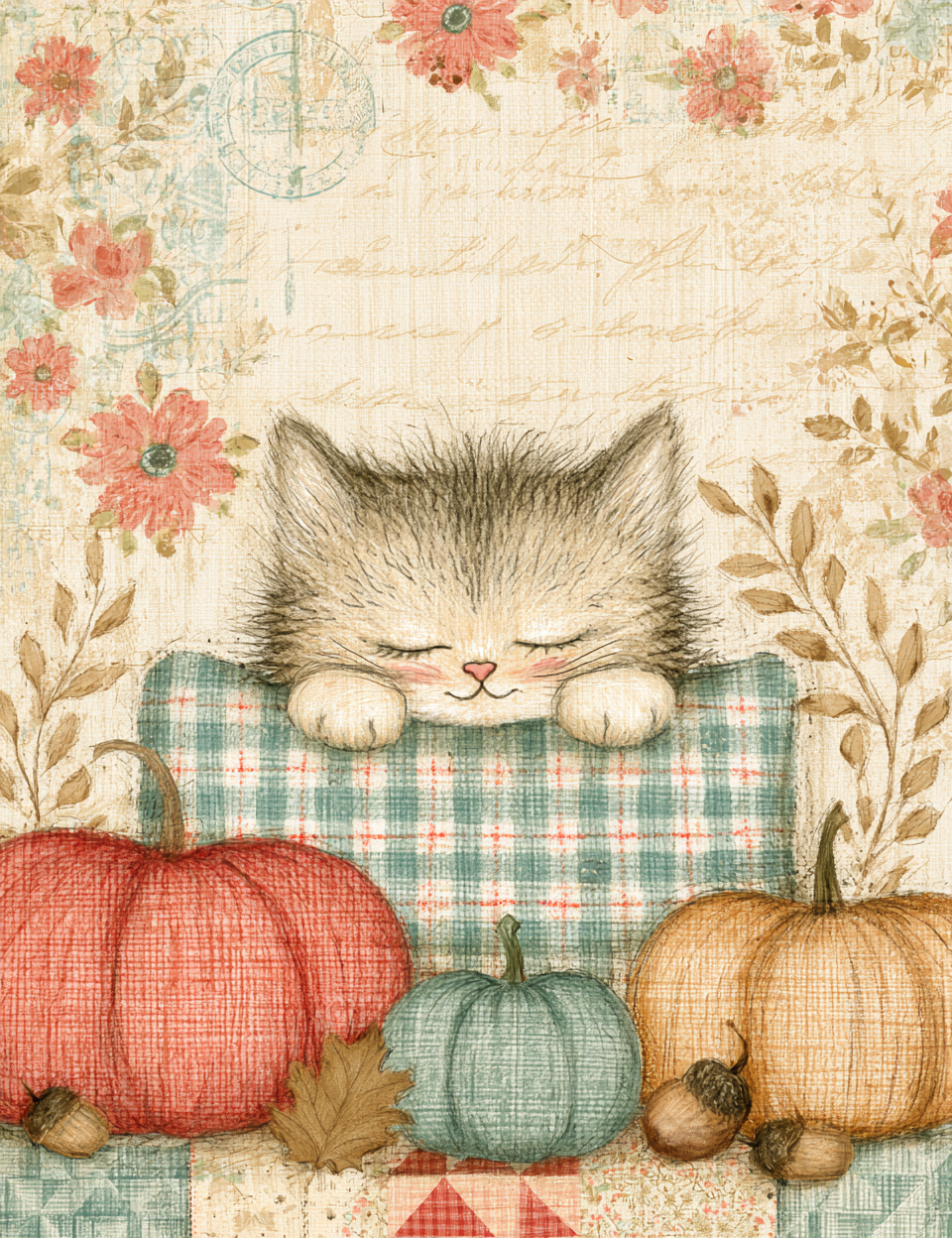 Midjourney V 8.2 Prompts for DUAL Shabby Pastel Fall Pages