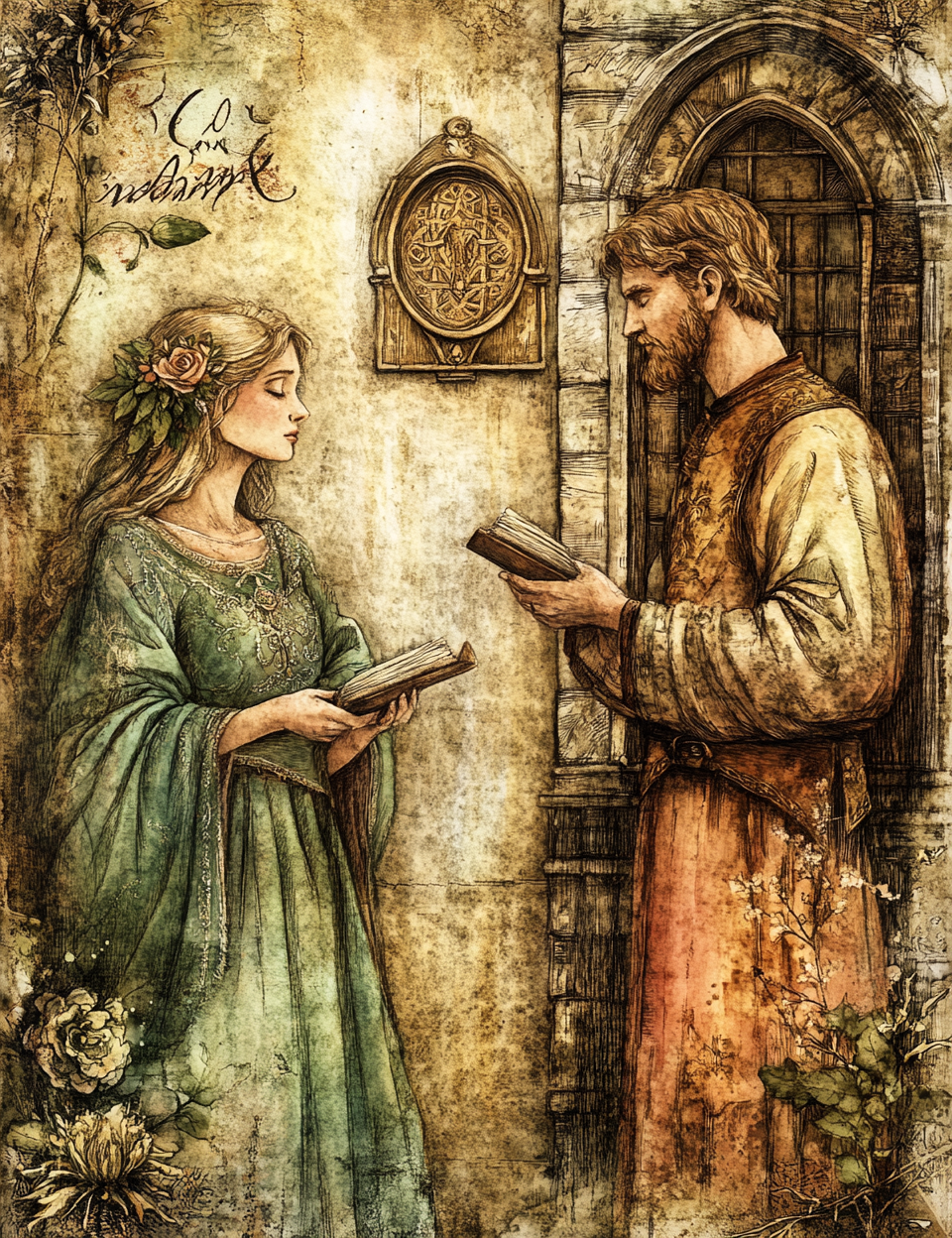 Midjourney V 6.1 Prompts for DUAL Tristan and Isolde Junk Journal