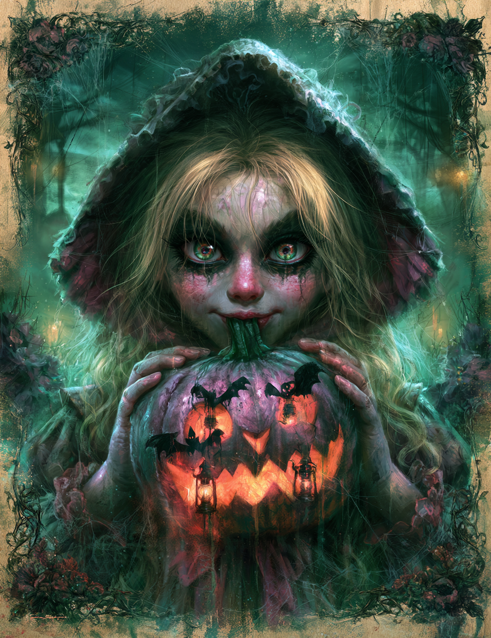 Midjourney V 8.2 Prompts for DUAL Victorian Halloween Digital Pages