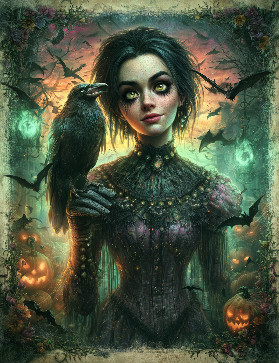 Midjourney V 8.2 Prompts for DUAL Victorian Halloween Digital Pages