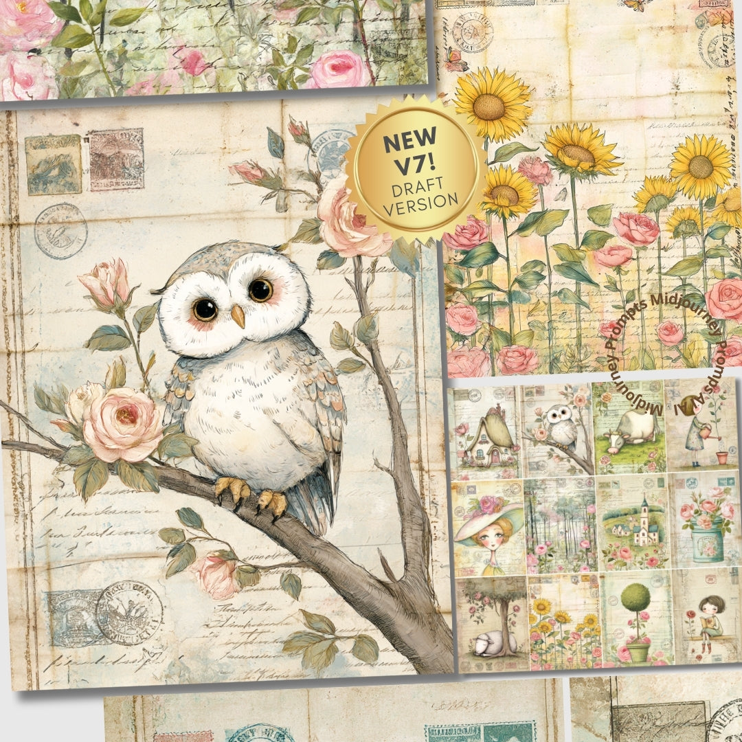 Midjourney Prompts for Delicate Watercolor Roses Shabby Ephemera