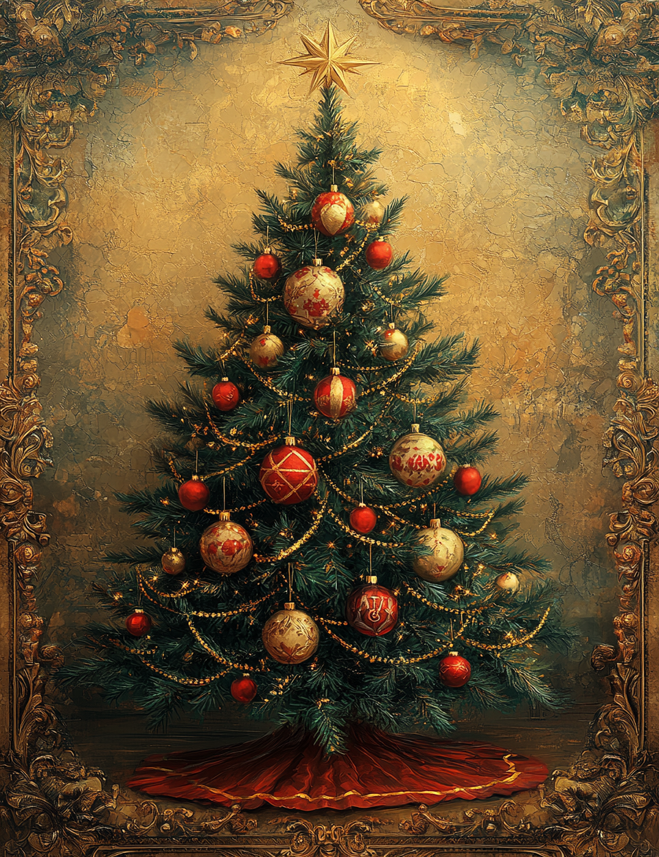 Midjourney Guide Prompts for Gold Ornamental Christmas Illustrations