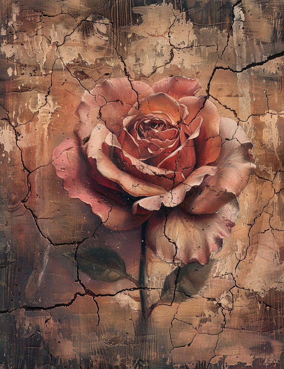 a rose Midjourney Prompts For Moody Gallery Rustic Contemporary Art