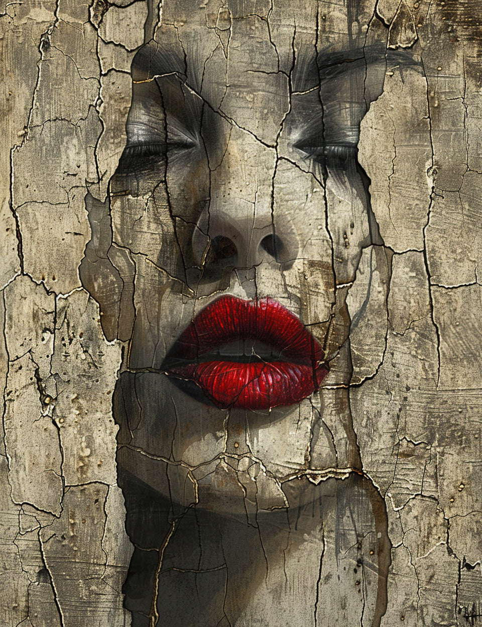 woman with red lips Midjourney Prompts For Moody Gallery Rustic Contemporary Art