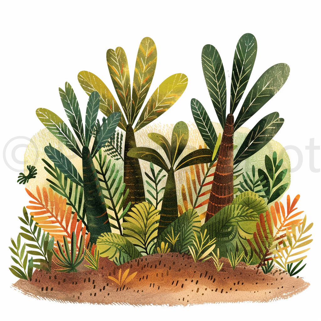 prehistoric plant Prehistoric Dinosaur Watercolor