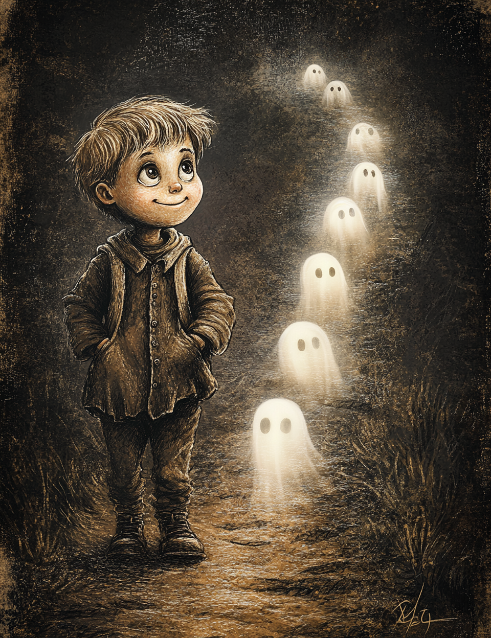 Midjourney V 6.1 Prompts for DUAL Ghost and Monsters Pages and Cards