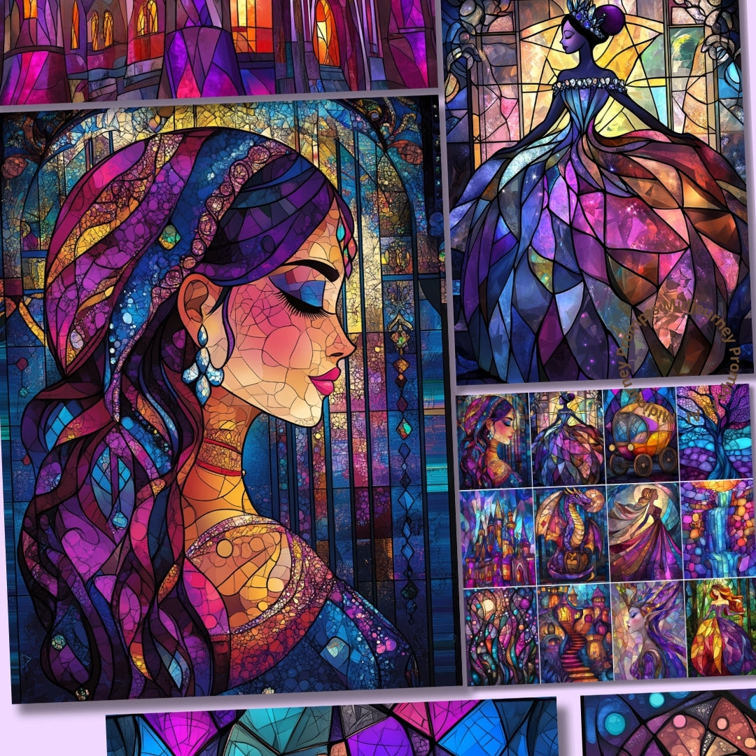 Fantasy Illustrations Stained Glass Midjourney Prompt