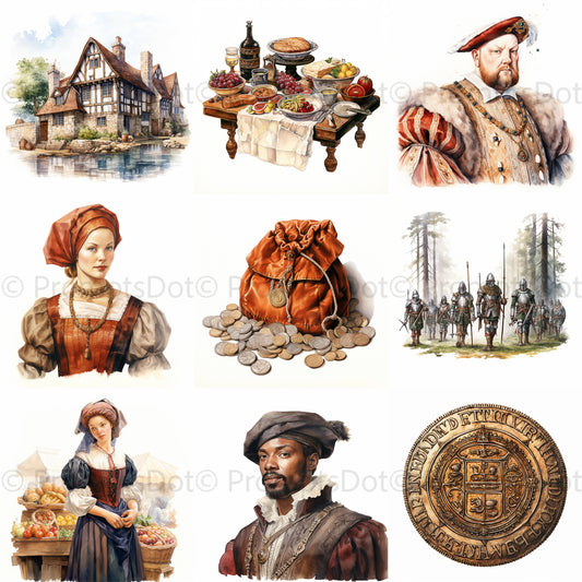 Midjourney Prompt England Historic Watercolors