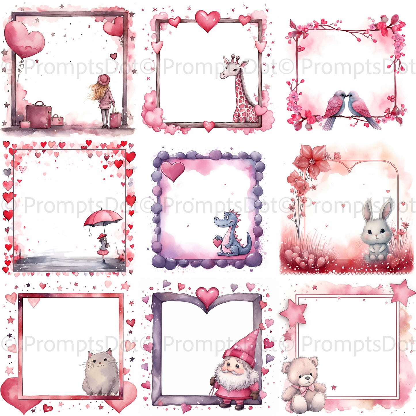 Ephemera Papers Love Valentines Frames Midjourney Prompt Commercial Use