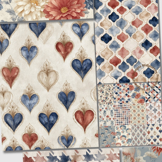 Midjourney V 7 Prompts for European Textile Seamless Patterns