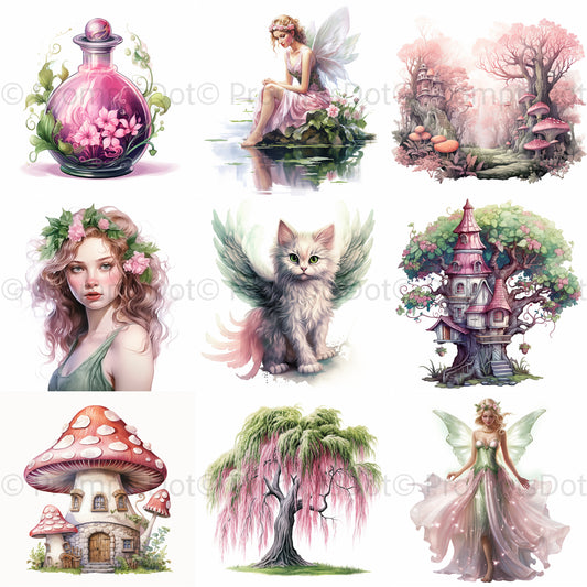Fairy Illustrations Clipart Fantasy Art Midjourney Prompt Commercial Use