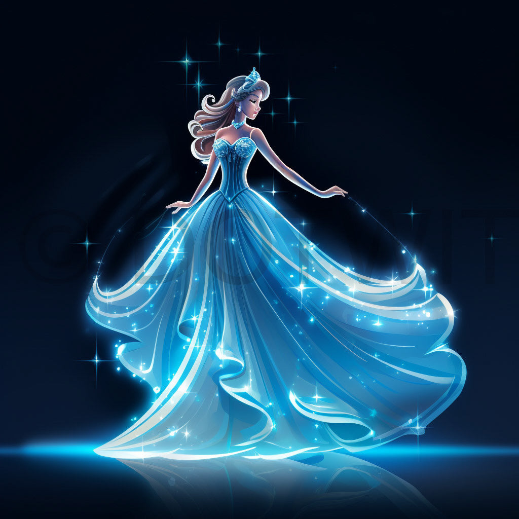 a beautiful princess with a long dress Fantasy Enchanted Forest Digital Art and Midjourney Prompt