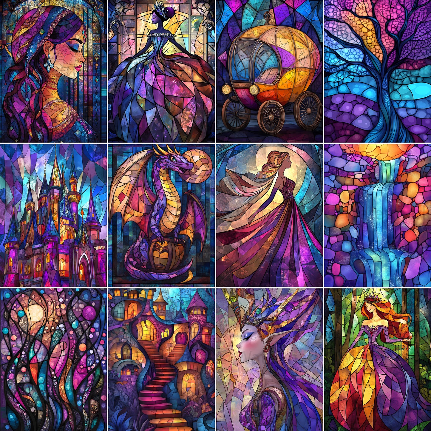 Fantasy Illustrations Stained Glass Midjourney Prompt