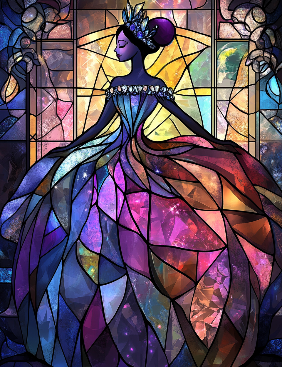 Fantasy Illustrations Stained Glass Midjourney Prompt