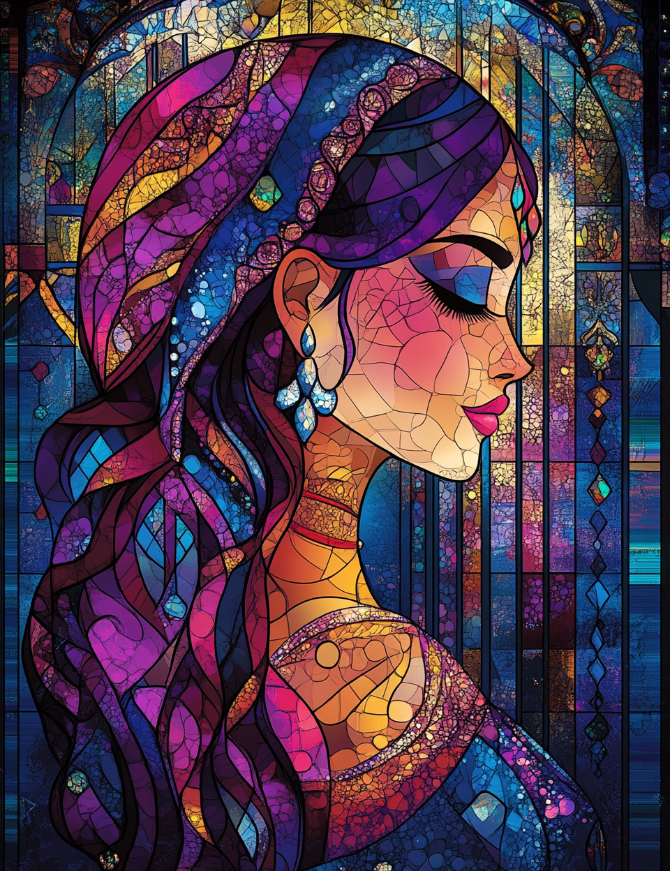 Fantasy Illustrations Stained Glass Midjourney Prompt