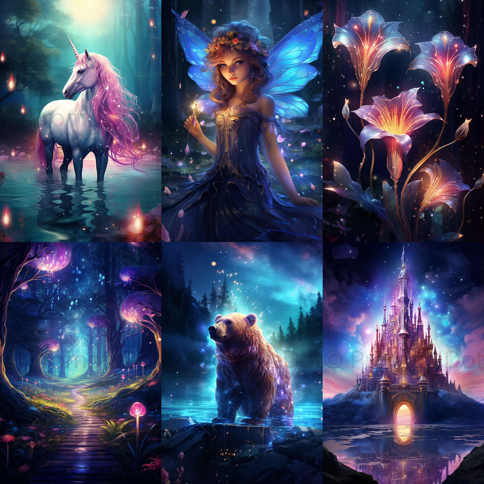 Midjourney Prompt Fantasy Landscape Poster Art Postcards 