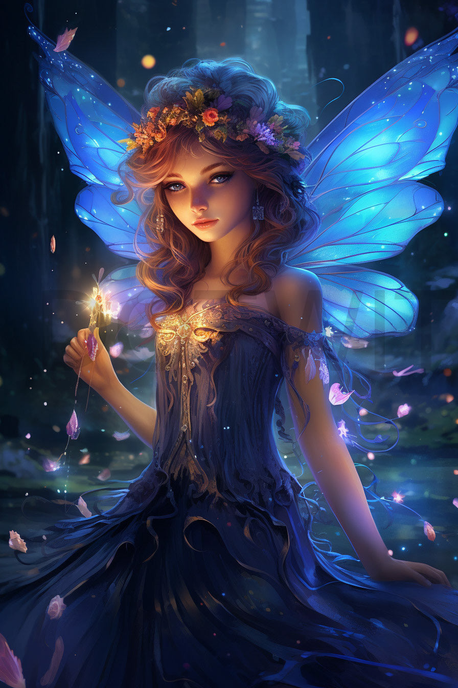 a fairy in the lake Fantasy Landscape Poster Digital Art Postcards and Midjourney Prompt Commercial Use