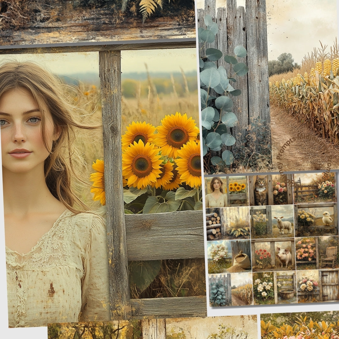 Midjourney Prompts for Rustic Country Floral Landscapes