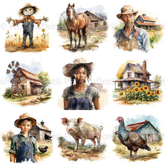 Farmhouse Watercolors Midjourney Prompt