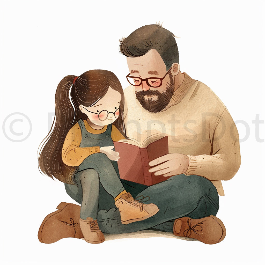 Fathers Day Clipart Dad and daughter