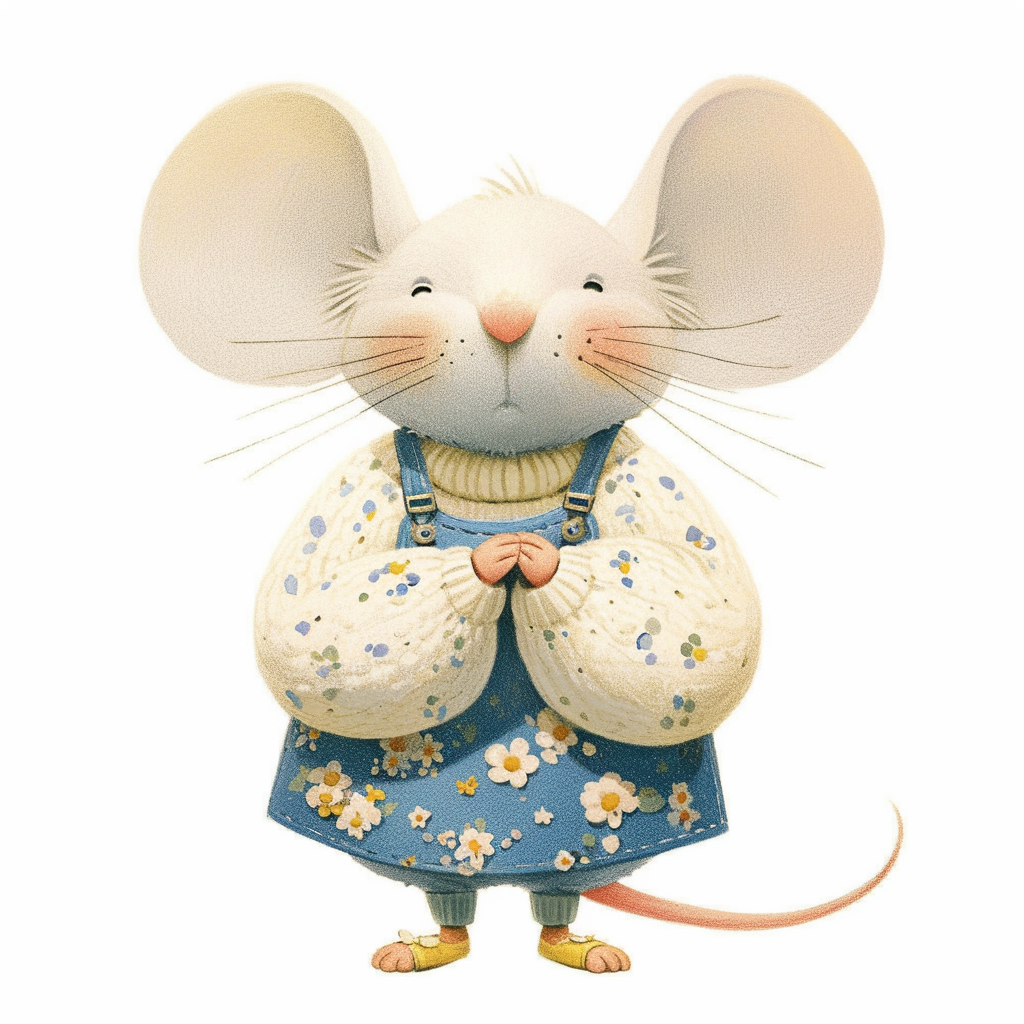 Cute mouse Midjourney Guide PDF For Cottage Floral Dressed Animals