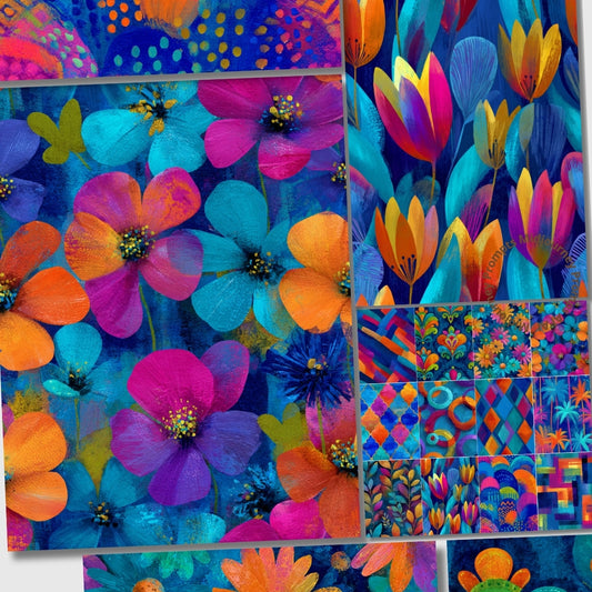 Midjourney V 7 Prompts for Folk Colorful Seamless Patterns