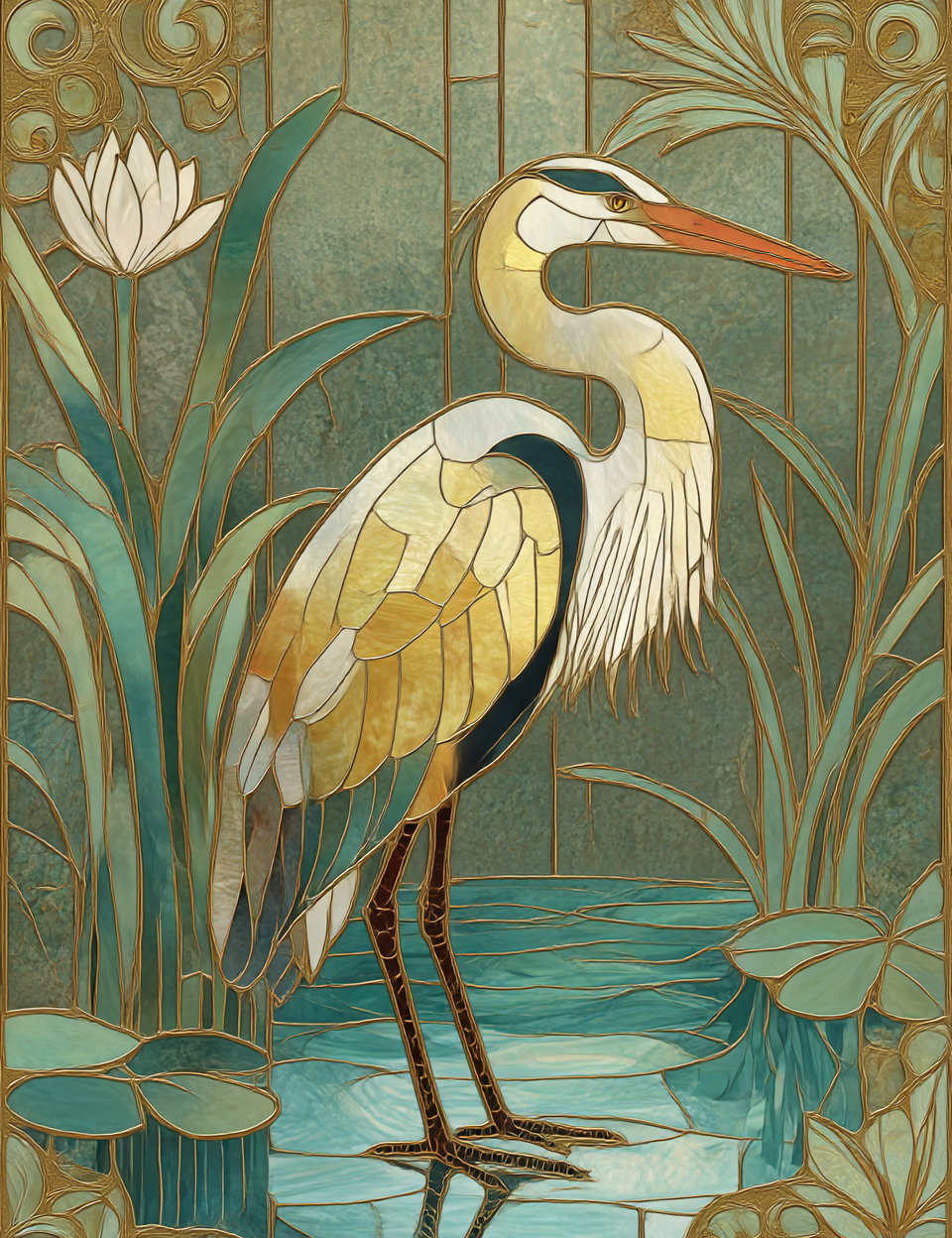 Midjourney V 7 Prompts for French Gardens Stained Glass Style