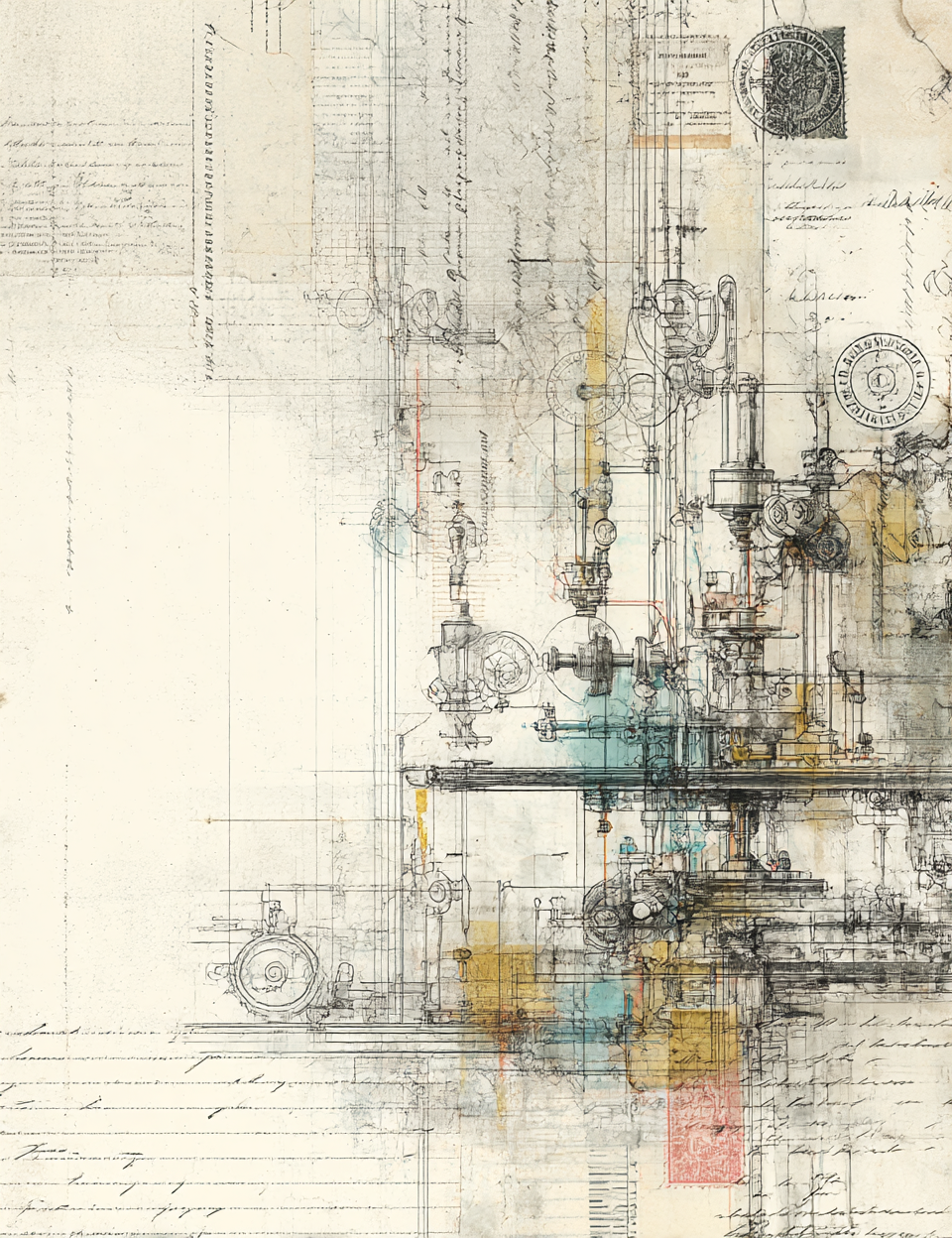 Midjourney V 7 Prompts for Futuristic Technical Junk Journal Pages