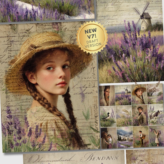 Midjourney V7 Prompts for Girl with Braids Lavender Country Side