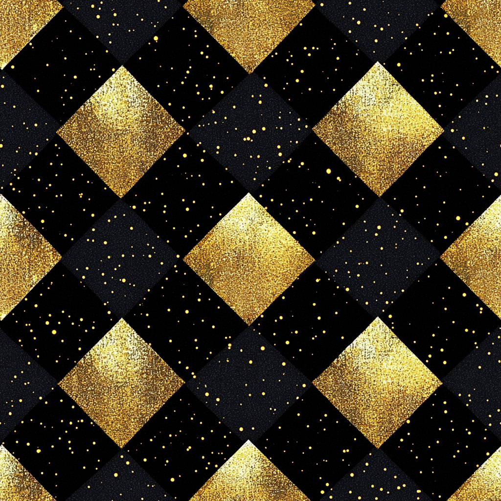 diamonds Midjourney Prompts For Gold And Black Glitter Seamless Pattern