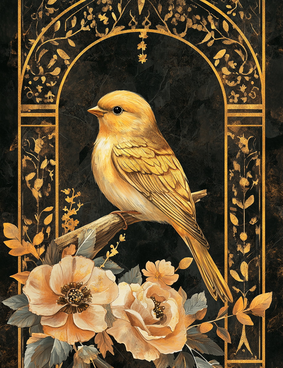 Midjourney V 6.1 Prompts for Golden Art Nouveau Junk Journal