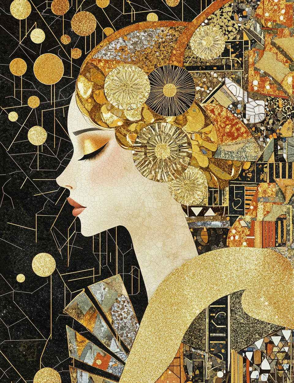 Midjourney V 6.1 Prompts for Golden Art Nouveau Junk Journal