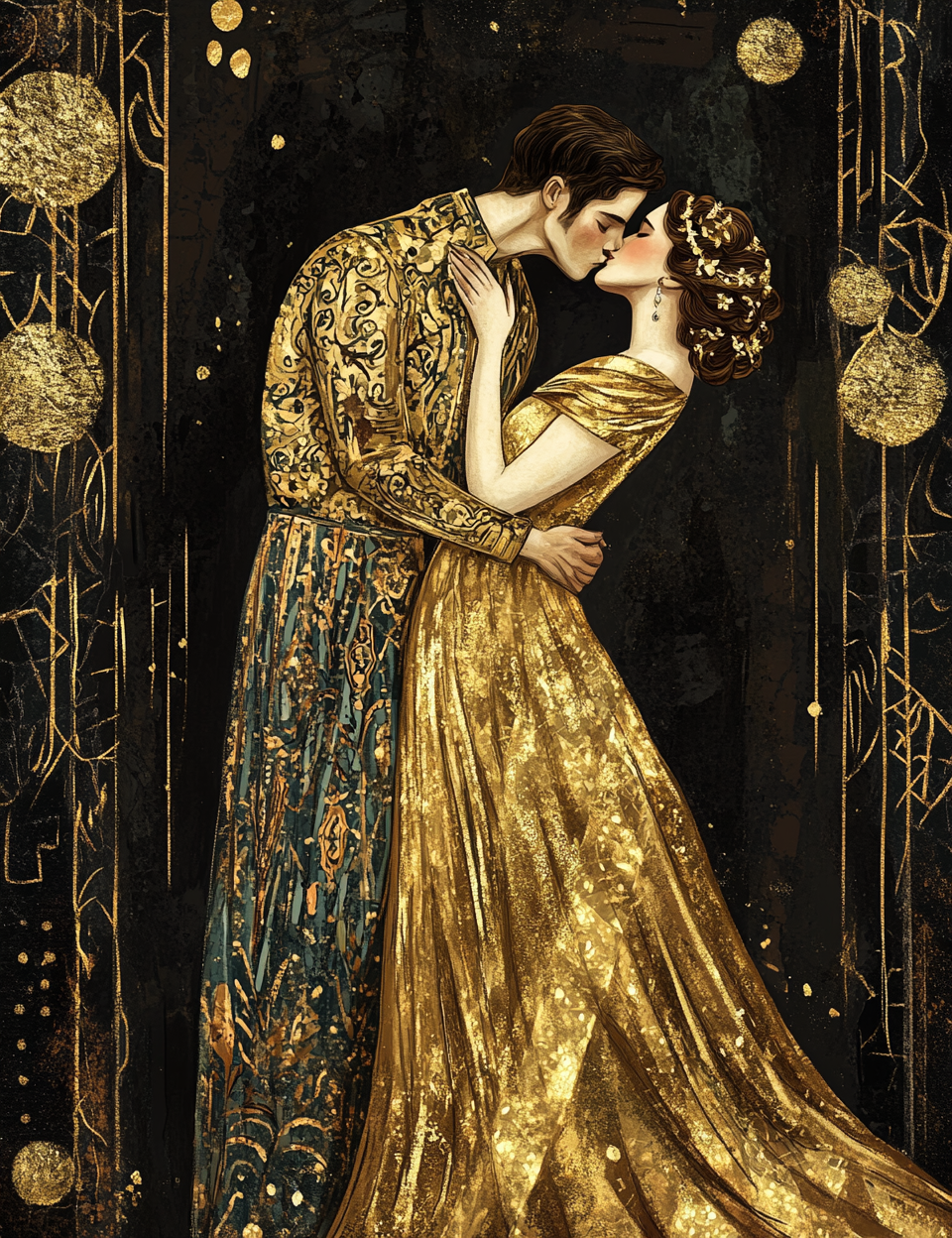 Midjourney V 6.1 Prompts for Golden Art Nouveau Junk Journal