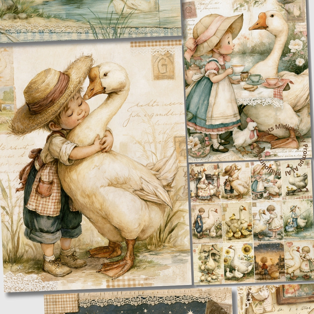 Midjourney V 8.1 Prompts for Goose Mom Printable Pages