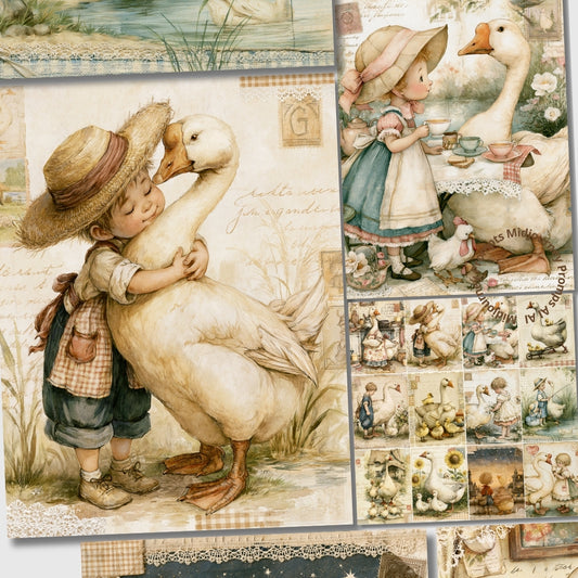Midjourney V 8.1 Prompts for Goose Mom Printable Pages