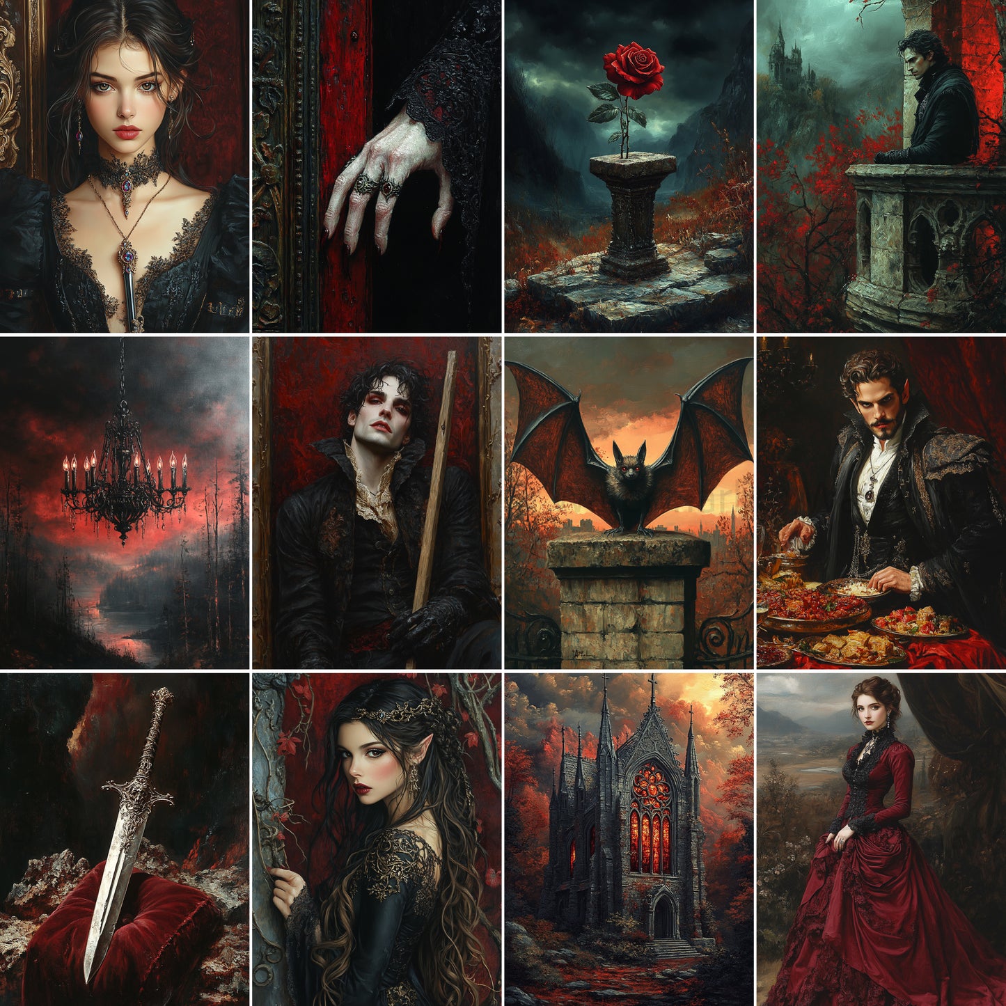 Midjourney Guide Prompts for Vampire Gothic Horror Paintings