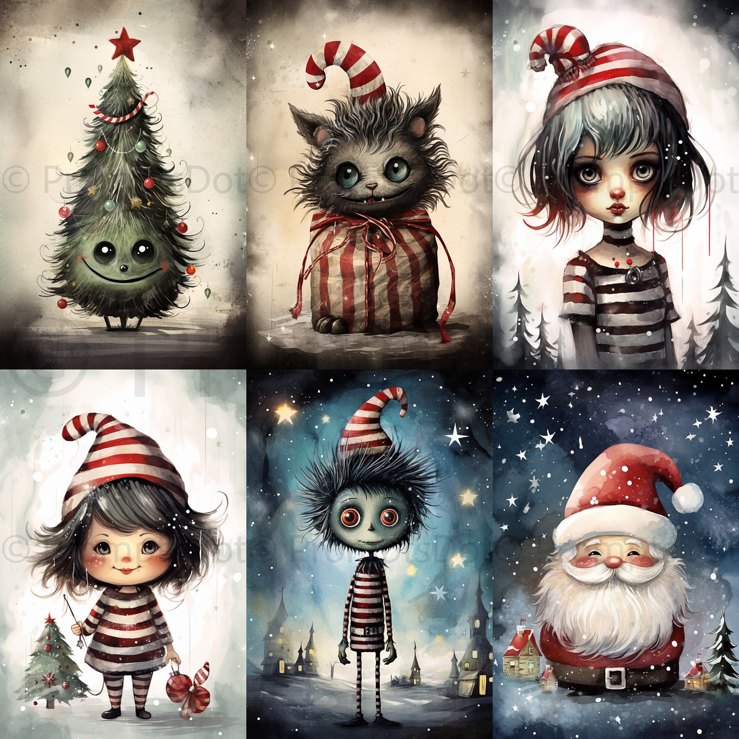 Gothic Christmas Postcards Spooky Posters Midjourney Prompt