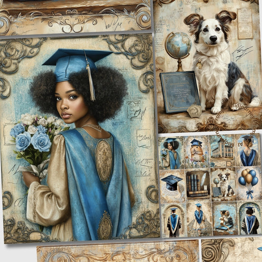 Midjourney V 6.1 Prompts for Graduation Junk Journal Kit