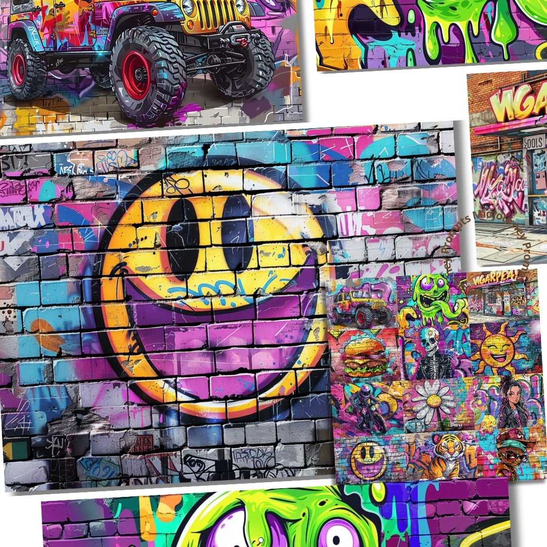 Midjourney Prompts For Graffiti Wall Art Digital Papers