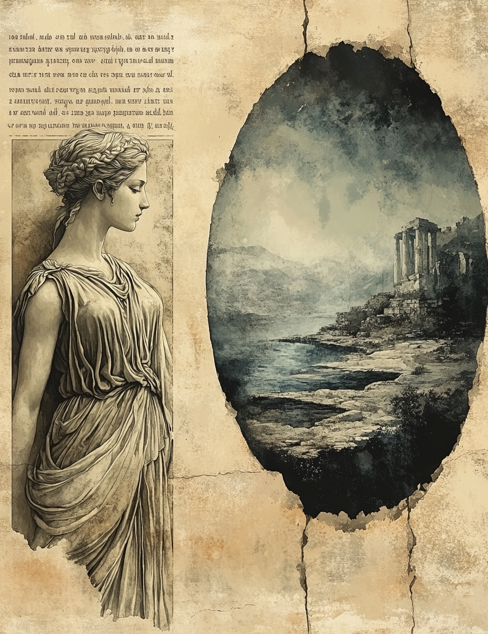 Midjourney Guide Prompts for Vintage Ancient Greece Historical Papers