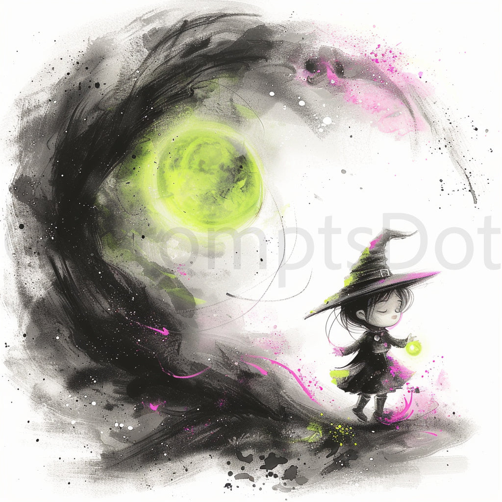 a witch in the mist Halloween Cliparts Halloween Tshirts Midjourney Prompts