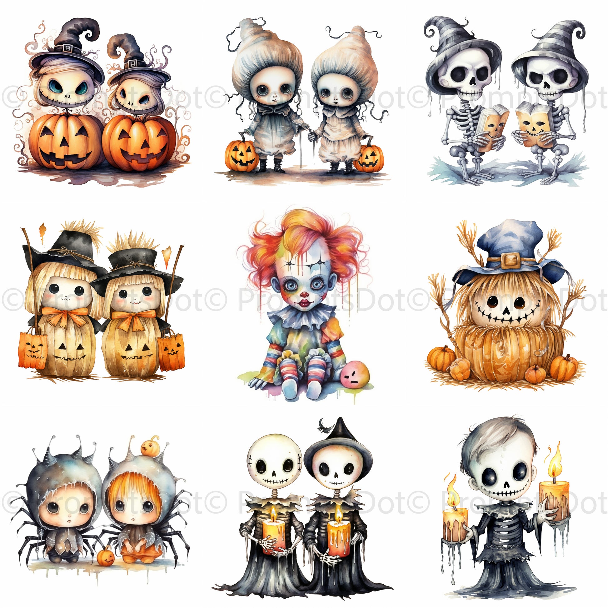 Halloween Collections New Cute Characters Midjourney Prompt Commercial Use