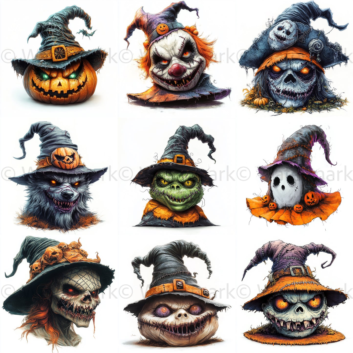 Midjourney Guide PDF For Halloween Heads And Hats Monsters