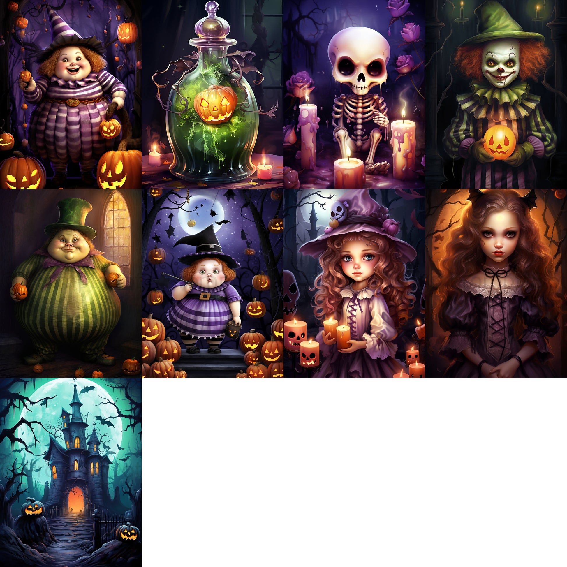 Halloween Posters Cute Halloween Digital Cards 