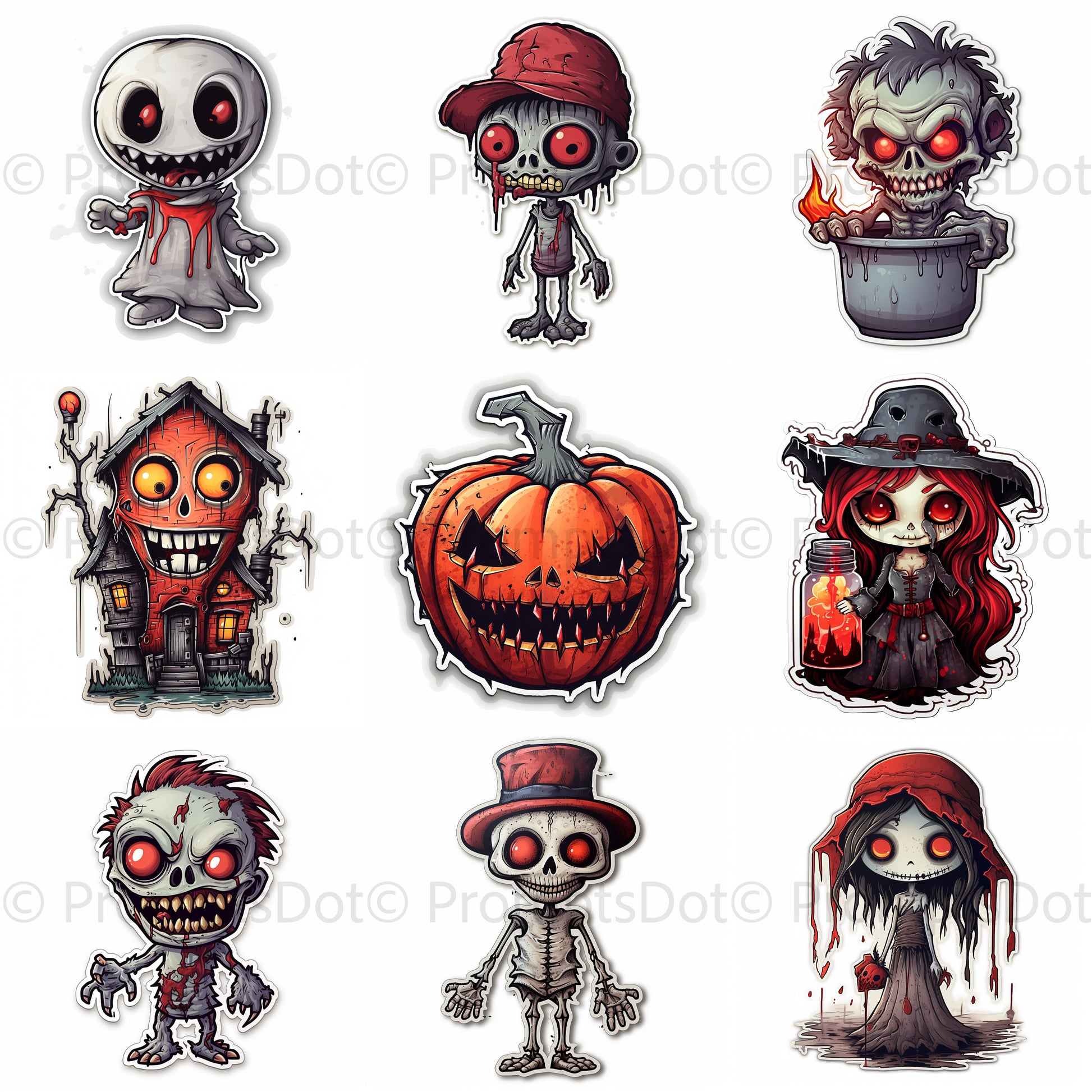 Midjourney Prompt Halloween Stickers Funny Gothic Tshirts Commercial Use